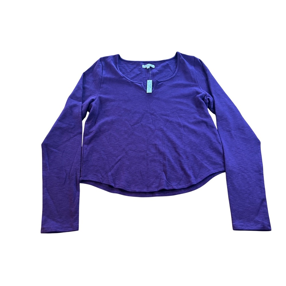 Madewell Purple V Neck Long‎ Sleeve Top Womens XL NWT